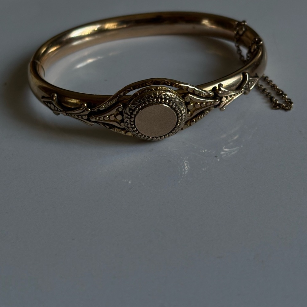 Unique Vintage Austin&Stones Gold filled- plated Hinged Bangle Bracelet  1907ss - Picture 13 of 14
